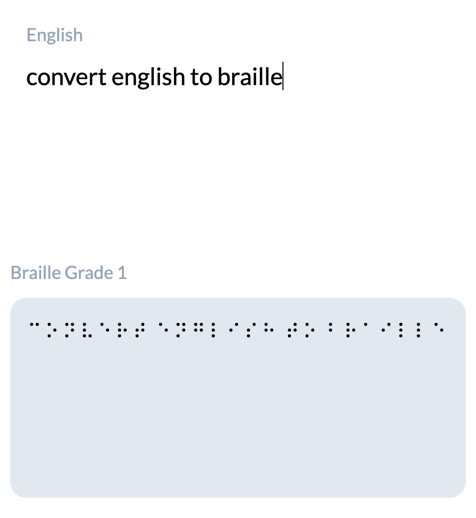 Braille translator at finesentence.com