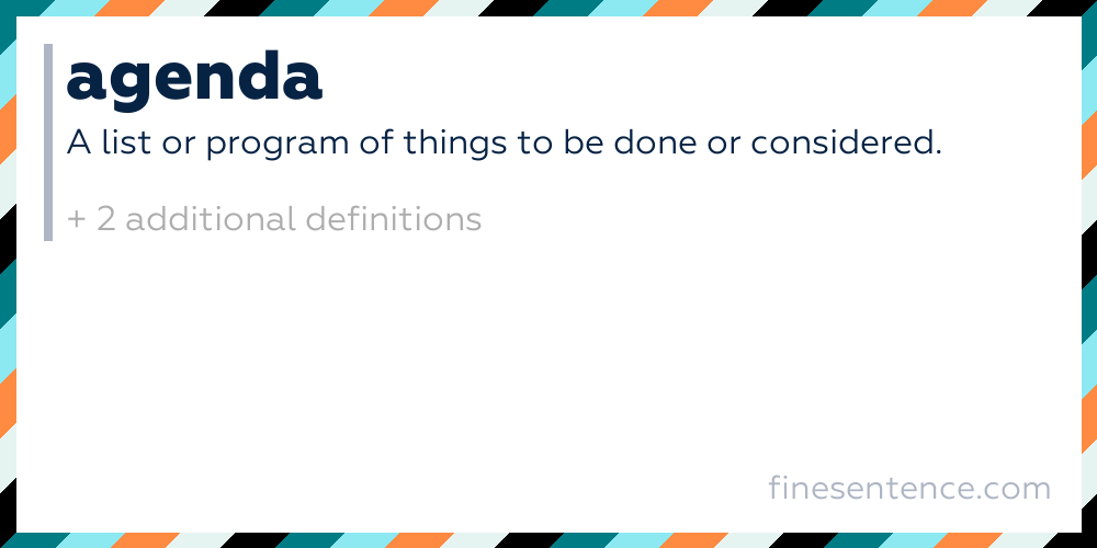 Agenda Definition Meaning and Examples in English