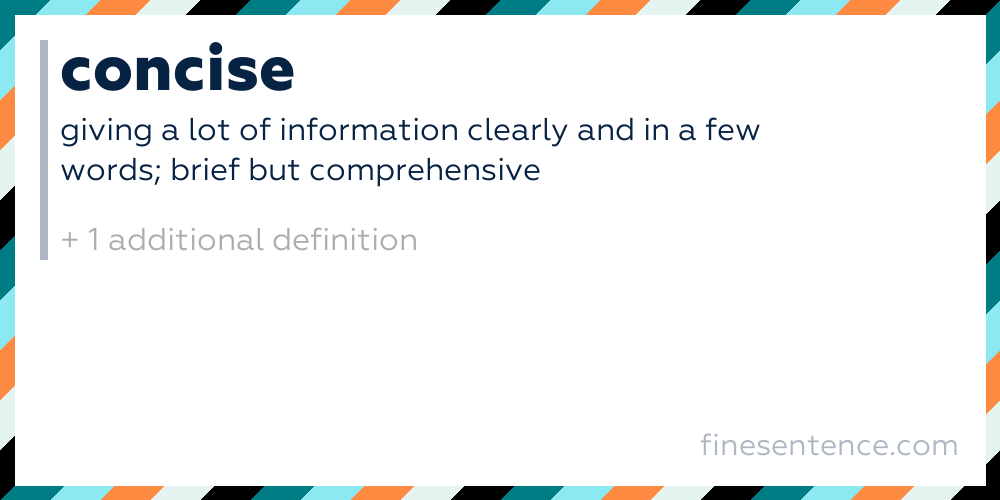 Concise: meaning, definitions, translation and examples