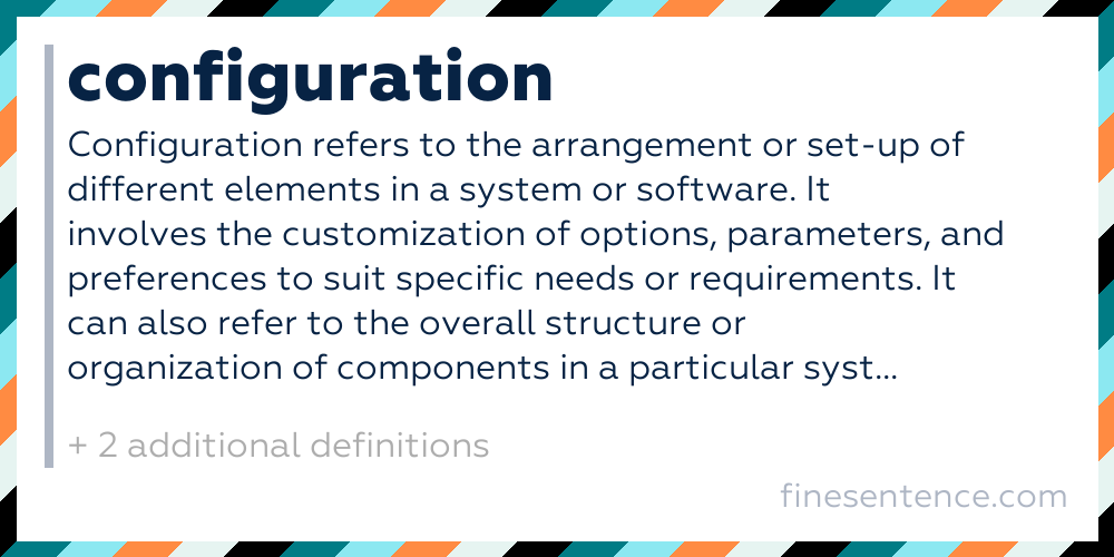 Configuration definition meaning and examples in english