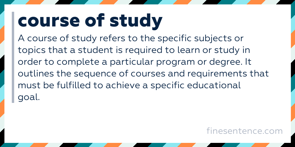 course of study meaning college