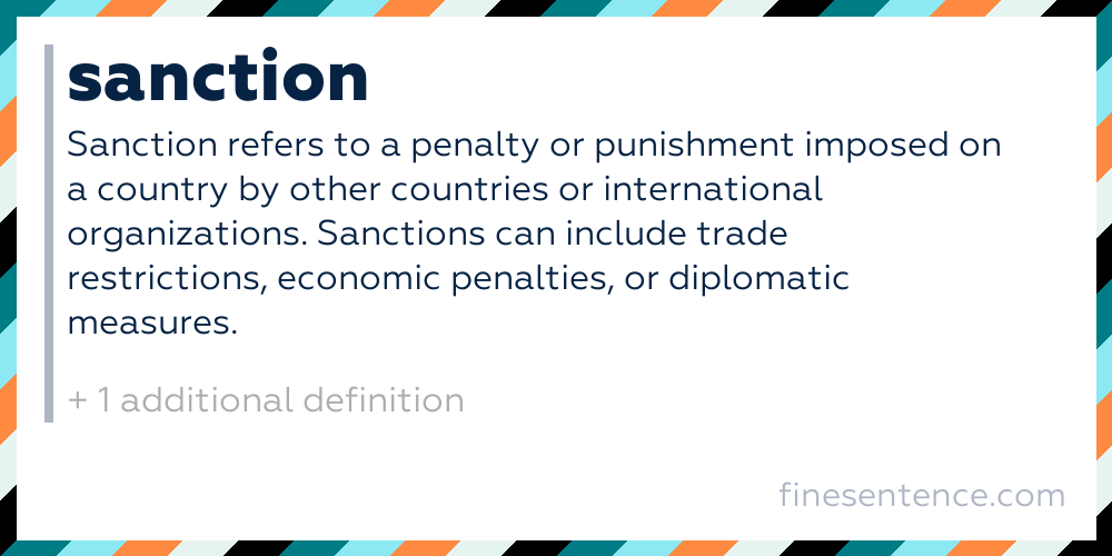 Sanction - Definition, Meaning, and Examples in English